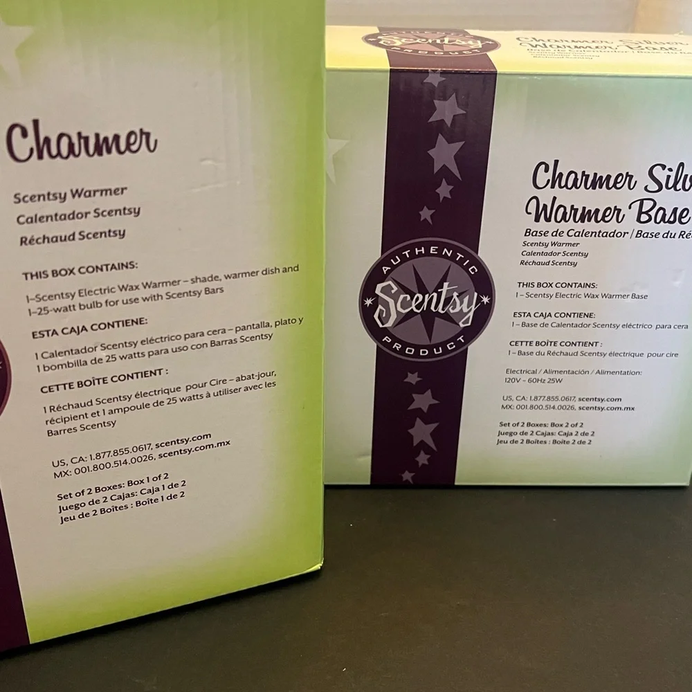 Scentsy Charmer White and Silver Create Your Own Theme Wax Warmer